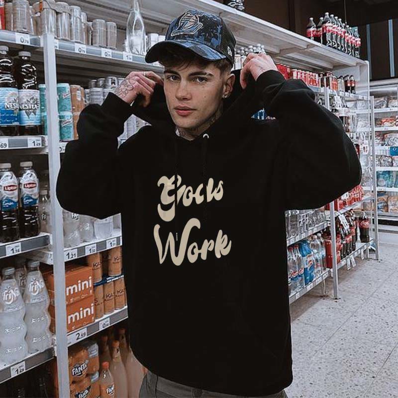 God's Work Print Long Sleeve Hoodie