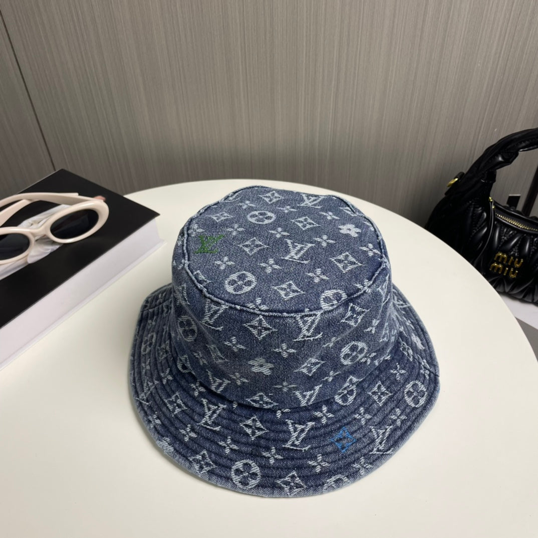 250527 New full-print denim fisherman's hat