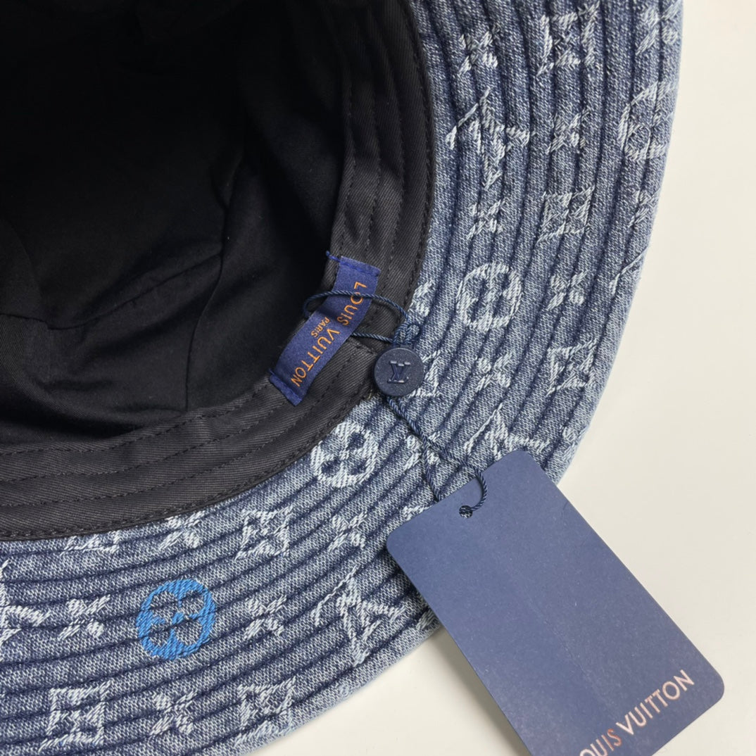 250527 New full-print denim fisherman's hat