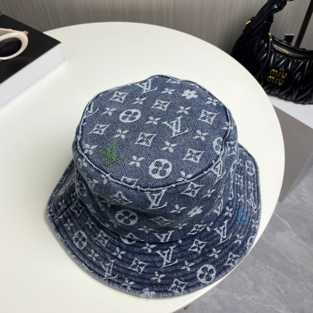 250527 New full-print denim fisherman's hat