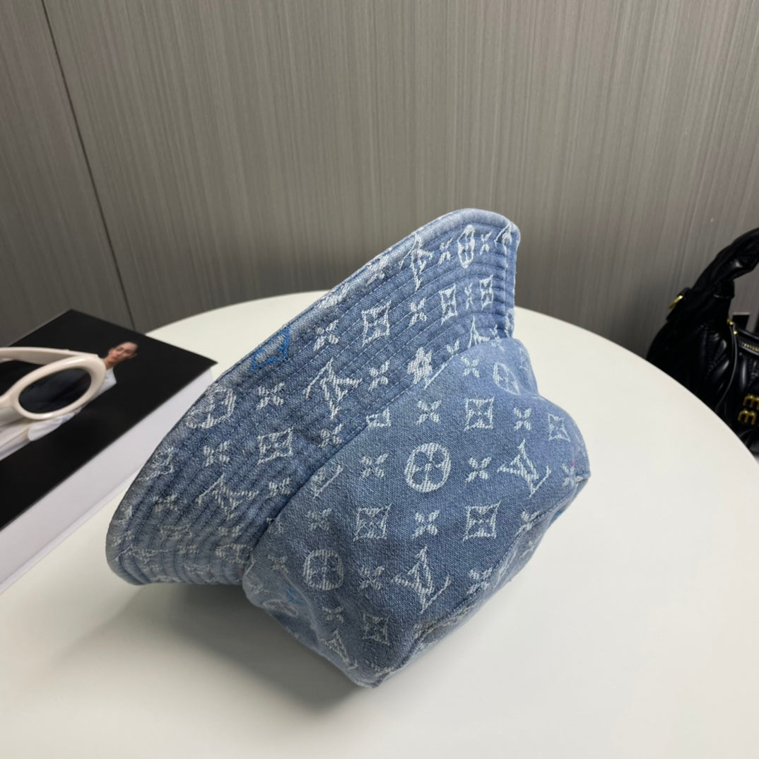 250527 New full-print denim fisherman's hat