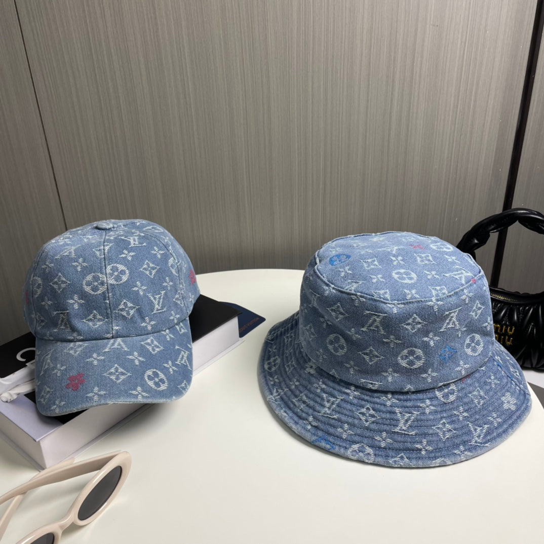250527 New full-print denim fisherman's hat