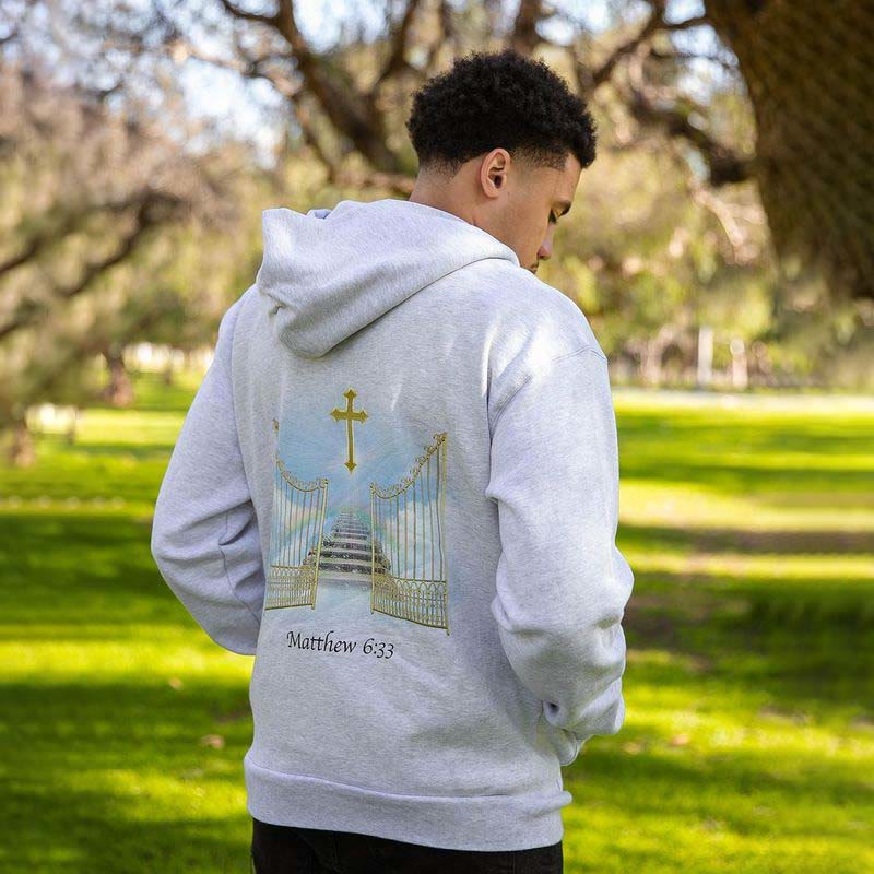 Matthew 6:33 Print Long Sleeve Men's Hoodie
