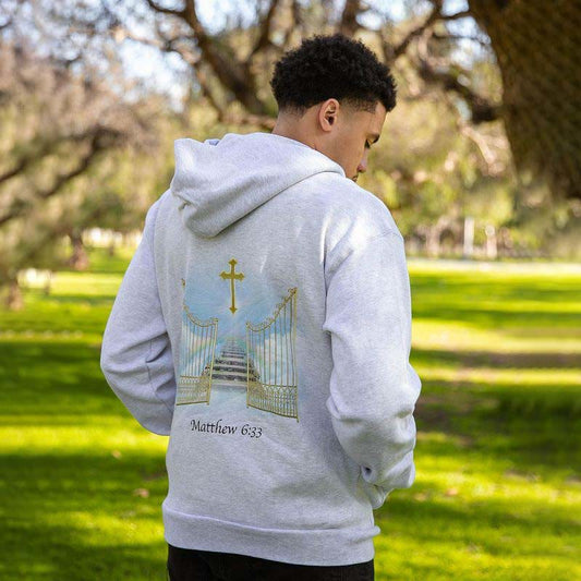 Matthew 6:33 Print Long Sleeve Men's Hoodie