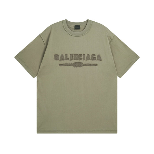250325 New applique embroidered wash short sleeve T-shirt